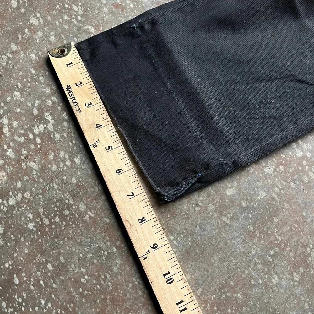 Vintage 50s 60s Black Striped Buckle Back Workwear Pants Talon Zipper 28x29 - Picture 11 of 11